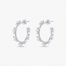 Darshana Jewels  Silver Floral Pearl Hoop Earrings for Women  (Set of 6)