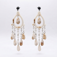 Darshana Jewels  Bohemian Shell & Pearl Drop Dangler Earrings for Women  (Set of 6)