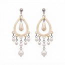 Darshana Jewels  Bohemian Shell & Pearl Drop Dangler Earrings for Women  (Set of 6)