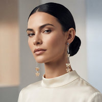 Darshana Jewels  Bohemian Shell & Pearl Drop Dangler Earrings for Women  (Set of 6)