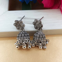 Darshana Jewels  Oxidised Plated Floral Jhumki Earrings(Pack of 6)
