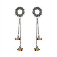 Darshana Jewels Oxidised Plated Kashmiri Style Earrings (Pack of 6)