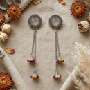 Darshana Jewels Oxidised Plated Kashmiri Style Earrings (Pack of 6)