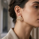 Urthn Gold Plated Stylish Pearls Earrings (Pack of 6)