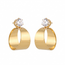Urthn Gold Plated Austrian Stone Round Shape Earrings (Pack of 6)