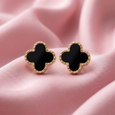 Urthn  Elegant Silver-Plated Clover Stud Earrings for Women