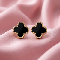 Urthn  Elegant Silver-Plated Clover Stud Earrings for Women