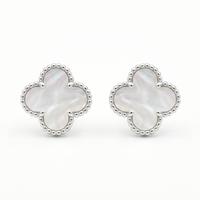 Urthn  Elegant Gold-Plated Clover Stud Earrings for Women(Pack of 6)