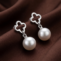 Urthn  Eye-Catching  Silver  Plated Pearl Stud Earrings(Pack of 6)
