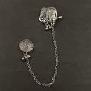 Darshana Jewels Oxidised Elephant Chain Ear Cuff Earrings(Pack Of 6)