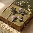 Darshana Jewels Oxidised Elephant Chain Ear Cuff Earrings(Pack Of 6)