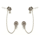Darshana Jewels Oxidised Elephant Chain Ear Cuff Earrings(Pack Of 6)