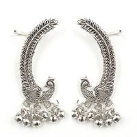 Darshana Jewels Oxidised Plated Peacock Ear Cuff For Women And Girls(Pack of 6)