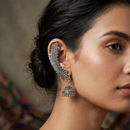 Darshana Jewels Oxidised Plated Floral Jhumki Ear Cuff For Women And Girls(Pack of 6)