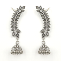 Darshana Jewels Oxidised Plated Floral Jhumki Ear Cuff For Women And Girls(Pack of 6)