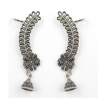 Darshana Jewels Oxidised Plated Floral Jhumki Ear Cuff For Women And Girls(Pack of 6)