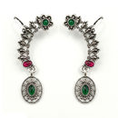 Darshana Jewels  Oxidised Plated Pink And Green Ear Cuff For Women And Girls(Pack of 6)