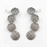Darshana Jewels  Oxidised Plated Floral Ear Cuff For Women And Girls(Pack of 6)