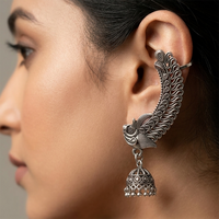 Darshana Jewels Oxidised Plated Peacock Ear Cuff For Women And Girls(Pack of 6)