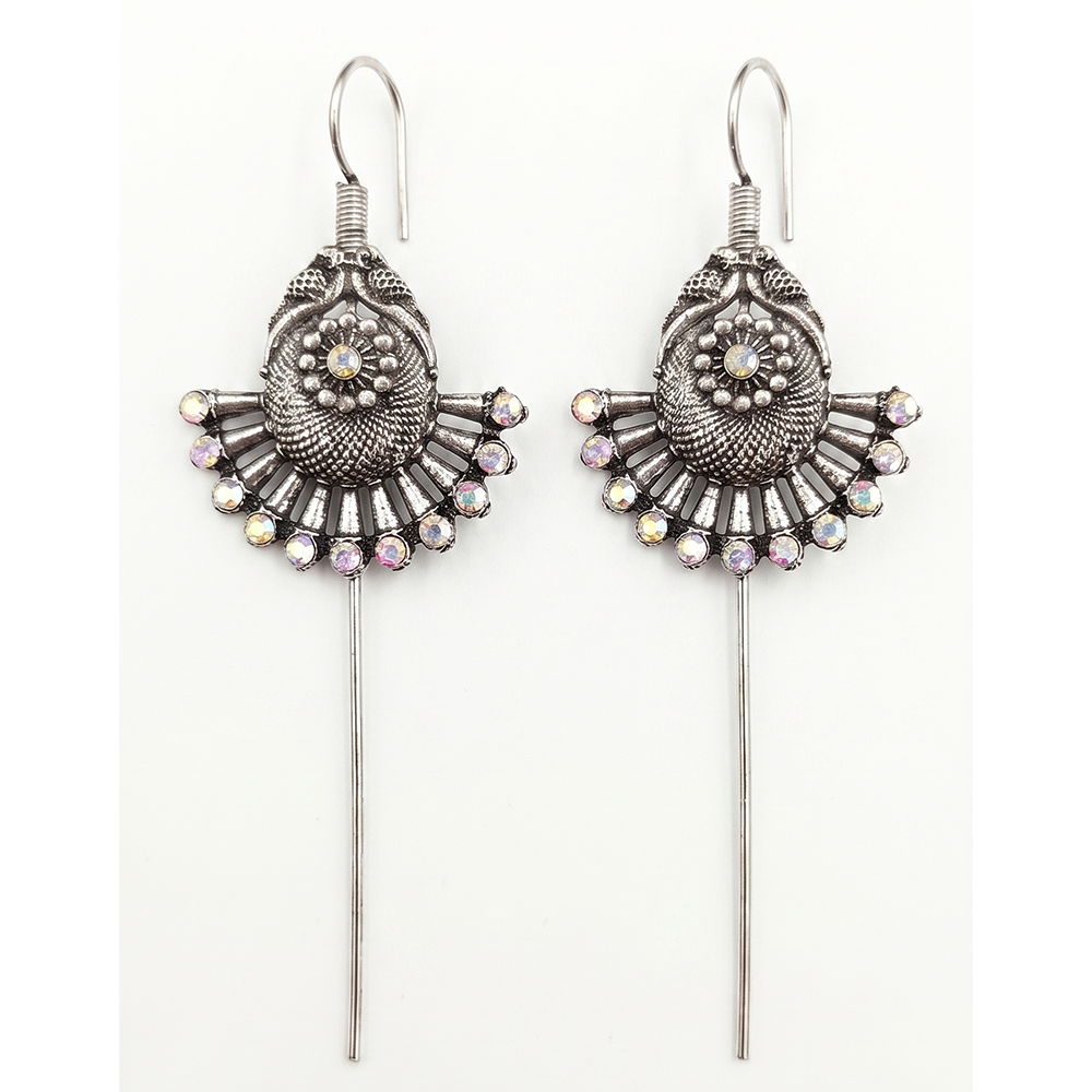 Darshana Jewels Oxidised Plated Austrian Stone Earcuff (Pack of 6)