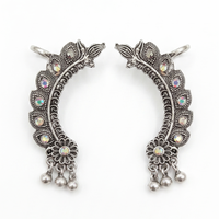 Darshana Jewels Oxidised Plated Austrian Stone Earcuff