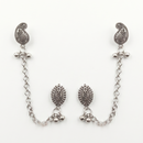 Urthn Boho Oxidised Paisley Chain Ear Cuff Earrings(Pack of 6)