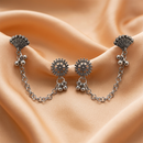 Urthn Oxidised Ear Cuff Earring for Women Antique Silver-Toned Fashion Jewelry (Pack of 6)