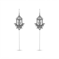 Urthn Stylish Oxidised Ear Cuffs with Lotus Motif for Women Traditional Fashion Jewellery(Pack of 12)