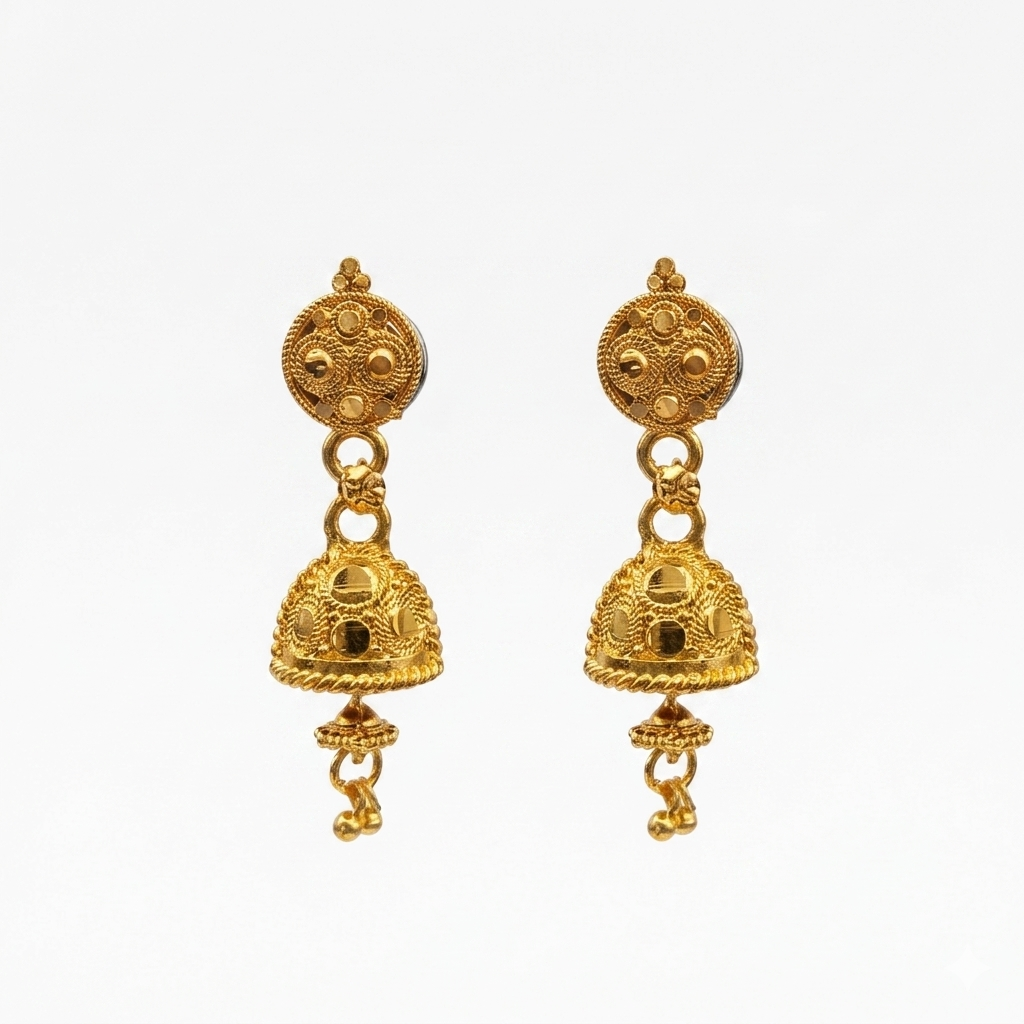 Darshana Jewels Elegant Gold Plated Floral Jhumka Drop Earrings(Pack Of  6)
