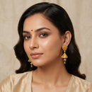 Darshana Jewels Elegant Gold Plated Floral Jhumka Drop Earrings(Pack Of  6)