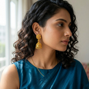 Darshana Jewels Elegant Gold Plated Floral Jhumka Drop Earrings(Pack Of  3)