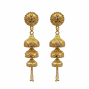 Darshana Jewels Elegant Gold Plated Floral Three Layer Jhumka Drop Earrings(Pack Of  6)