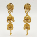 Darshana Jewels Elegant Gold Plated Floral Double Jhumka Drop Earrings(Pack Of  3)