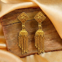 Darshana Jewels Elegant Gold Plated Floral Jhumka Drop Earrings(Pack Of  6)