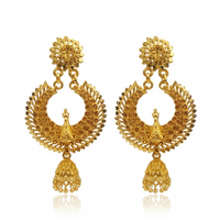 Darshana Jewels Elegant Gold Plated Peacock Jhumka Drop Earrings(Pack Of  6)