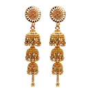 Darshana Jewels Elegant Gold Plated Floral Three Layer Jhumka Drop Earrings(Pack Of  6)