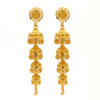 Darshana Jewels Elegant Gold Plated Floral Four Layer Jhumka Drop Earrings(Pack Of  6)