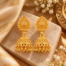 Urthn Stylish Gold Plated Jhumka Earrings | Traditional Fashion Jewellery for Festive & Party Wear