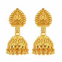 Urthn Stylish Gold Plated Jhumka Earrings | Traditional Fashion Jewellery for Festive & Party Wear( Pack of 6)