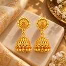 Urthn Beautiful Gold Plated Jhumka Earrings for Women | Designer Ethnic Jewellery for Festive Looks