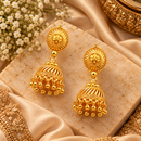 Urthn Beautiful Gold Plated Jhumka Earrings for Women | Designer Ethnic Jewellery for Festive Looks
