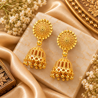 Urthn Beautiful Gold Plated Jhumka Earrings for Women | Designer Ethnic Jewellery for Festive Looks