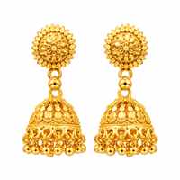 Urthn Beautiful Gold Plated Jhumka Earrings for Women | Designer Ethnic Jewellery for Festive Looks( Pack of 6)
