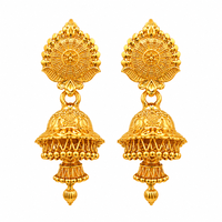 Urthn Stylish Gold Plated Jhumka Earrings | Traditional Fashion Jewellery for Festive & Party Wear( Pack of 6)
