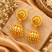 Urthn Stylish Gold Plated Jhumka Earrings | Traditional Fashion Jewellery for Festive & Party Wear( Pack of 6)