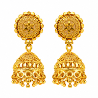 Urthn Timeless Gold Plated Jhumki Earrings | Elegant Traditional Jewellery for Weddings & Festive Occasions( Pack of 6)
