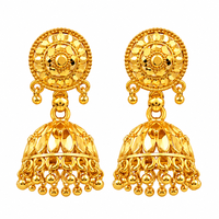 Urthn Timeless Gold Plated Jhumki Earrings | Elegant Traditional Jewellery for Weddings & Festive Occasions( Pack of 6)