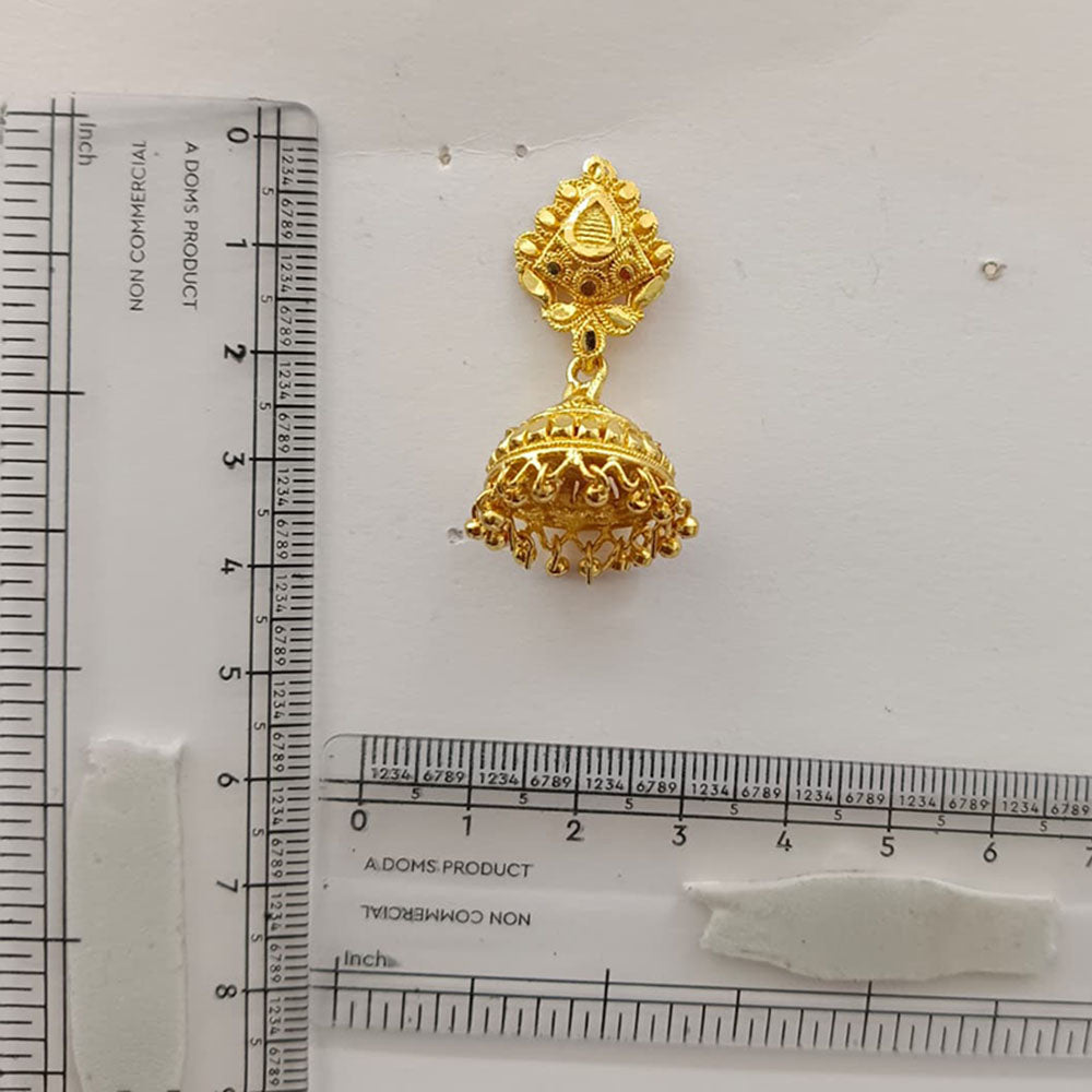 Urthn Traditional Gold Plated Jhumki Earrings with Leaf Shape Stud for Women & Girls( Pack of 6)