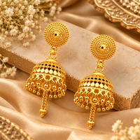 Urthn Traditional Gold Plated Jhumki Earrings | Designer Indian Earrings for Women & Girls