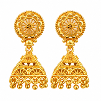 Urthn Traditional Gold Plated Jhumki Earrings | Designer Indian Earrings for Women & Girls( Pack of 6)